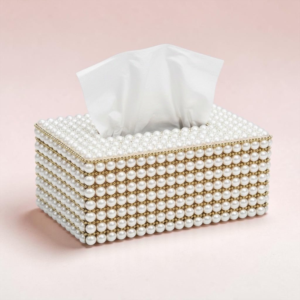 Premium Handcrafted Pearl Tissue Box